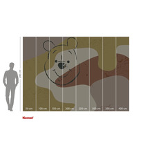 Komar fotobehang met Winnie de Poeh motief en maataanduidingen.