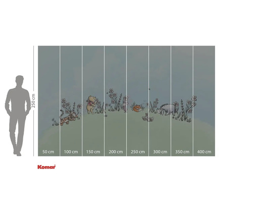 Komar Winnie de Poeh fotobehang met bosdiermotieven, 250 bij 400 centimeter