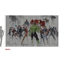 Behang met Marvel Avengers motieven en maatvoering