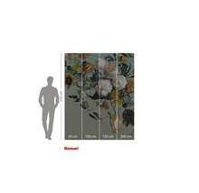 Fotobehang met bloemmotief, bestaande uit vier delen, voor wanddecoratie