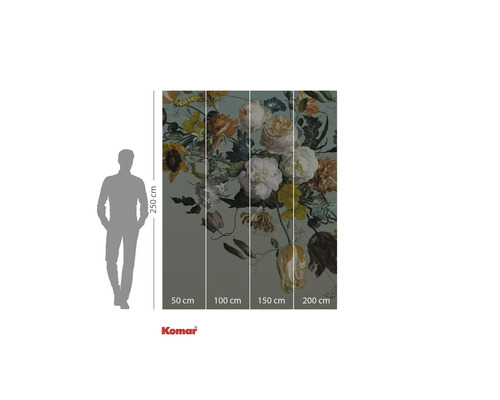 Fotobehang met bloemmotief, bestaande uit vier delen, voor wanddecoratie