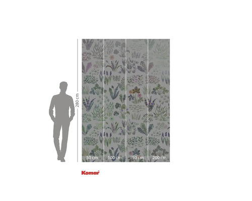 Fotobehang met plantenpatroon en maatvoering