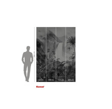 Komar fotobehang met dinosaurussen, waterval en palmbomen