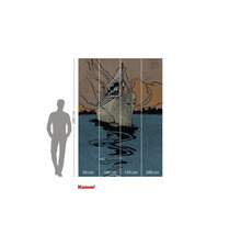 Vliesbehang met scheepsmotief, afmetingen 280 cm hoog en 300 cm breed