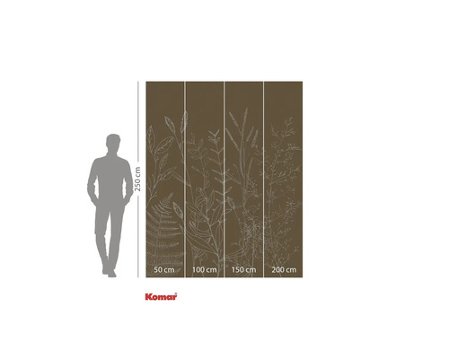 Komar fotobehang met plantmotieven, 250 cm hoog en 200 cm breed
