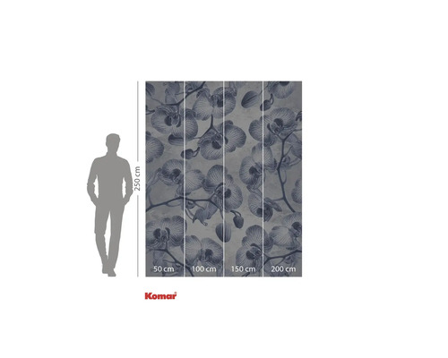 Komar fotobehang met orchideeënpatroon, afmetingen 250 bij 200 cm