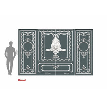 Fotobehang met klassiek ornamentpatroon en maataanduidingen