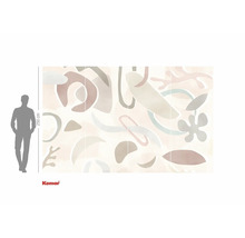 Fotobehang met abstracte vormen en het Komar logo