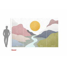 Fotobehang met abstract berglandschapmotief en maatvoering