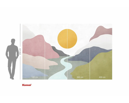 Fotobehang met abstract berglandschapmotief en maatvoering