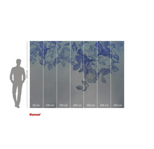 Komar fotobehang met bloemmotief en maataanduidingen