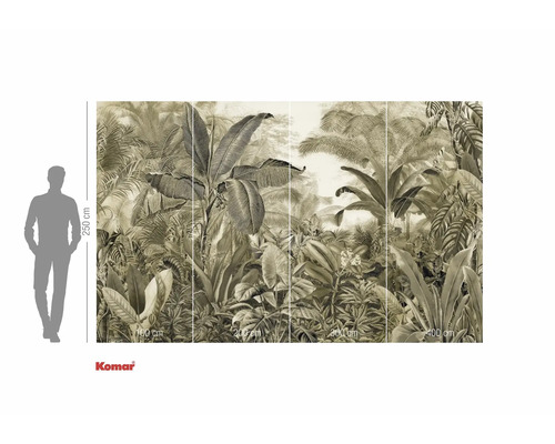 Fotobehang met jungle motief en maataanduidingen