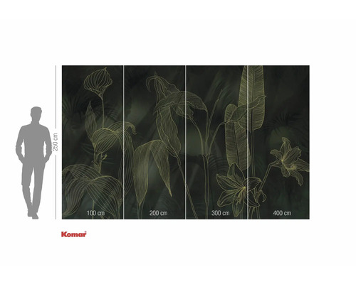 Behang met bloemmotief en maataanduidingen