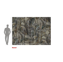 Fotobehang met bladeren en maataanduidingen