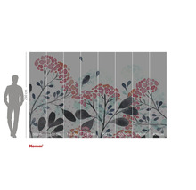 Fotobehang met bloemmotief en maataanduidingen