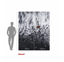 Komar fotobehang met strandmotief, stenen en golven, 300 centimeter breed en 250 centimeter hoog