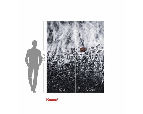 Komar fotobehang met strandmotief, stenen en golven, 300 centimeter breed en 250 centimeter hoog