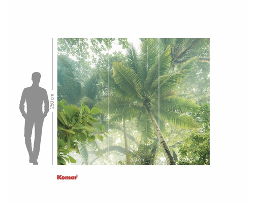 Komar fotobehang met palmmotief en maataanduidingen