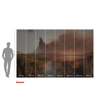 Fotobehang met landschapsmotief en maataanduidingen