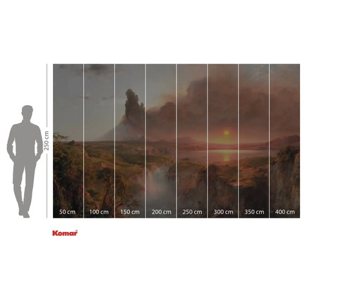 Fotobehang met landschapsmotief en maataanduidingen