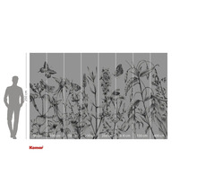 Fotobehang met bloemen en vlinders