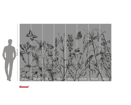 Fotobehang met bloemen en vlinders