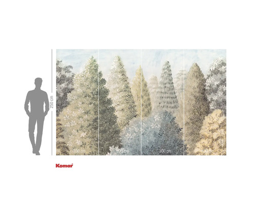 Komar fotobehang met bosmotief en hoogte-aanduiding