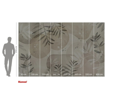 Komar fotobehang met plantenmotief en maataanduidingen