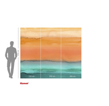 Komar fotobehang met kleurverloop en maataanduidingen