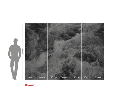 Komar fotobehang met een watervalmotief en maatgegevens