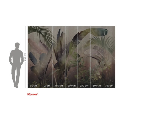 Komar fotobehang met plantmotief en maataanduidingen