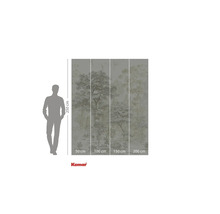 Fotobehang met boommotief en maataanduidingen