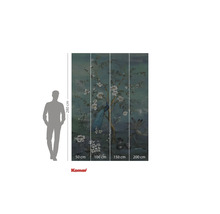 Komar fotobehang met pauwen en bloemmotieven, 280 cm hoog, verdeeld in vier banen