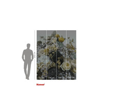 Fotobehang met bloemmotief en maatindicaties