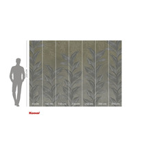 Fotobehang met bladerontwerp en breedte-indicaties