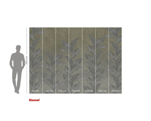 Fotobehang met bladerontwerp en breedte-indicaties