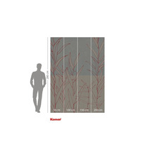 Fotobehang met plantenmotief en maataanduidingen