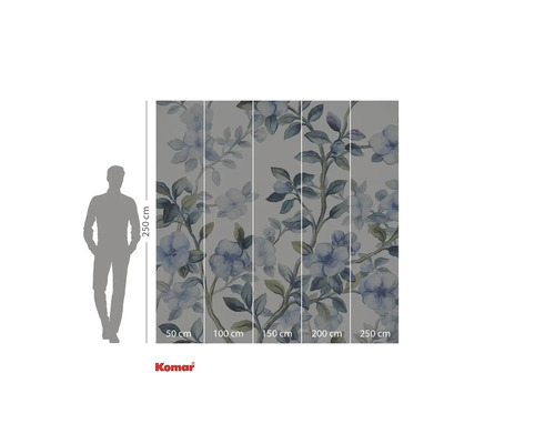 Komar fotobehang met bloemenpatroon en afmetingen