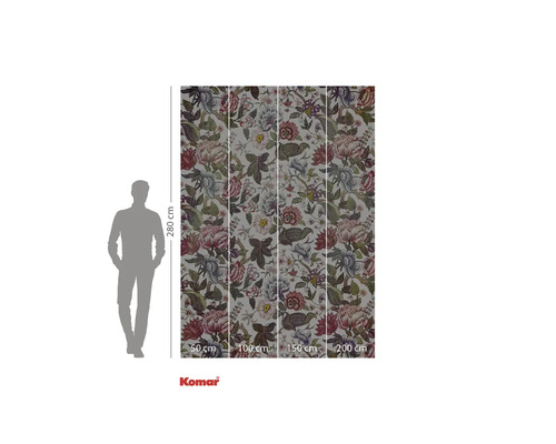 Komar fotobehang met bloemenpatroon, 280 cm hoog en 200 cm breed