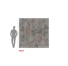 Fotobehang met bloemmotief en maatindicaties