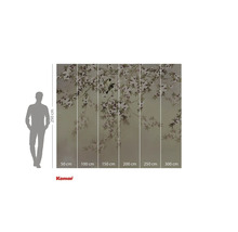 Fotobehang met bloemmotief en vogelmotief als wanddecoratie