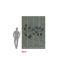 Komar fotobehang met grafisch patroon en maatgegevens