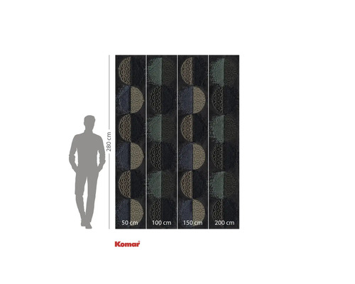 Komar fotobehang met halve cirkels en maatvoering