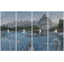 Vierdelig fotobehang met bergmeermotief