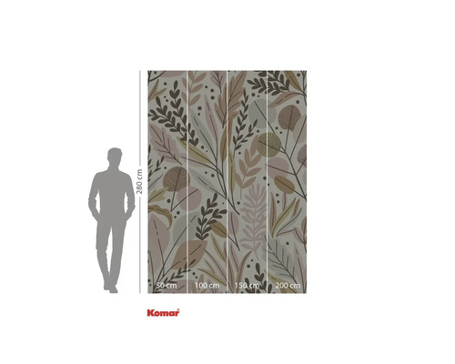 Fotobehang met plantenmotief en maatindicaties