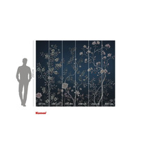 Fotobehang met bloemmotief en maatindicaties