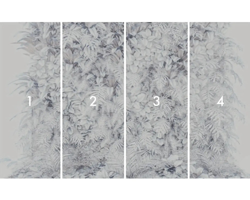 Vierdelig fotobehang met plantenmotief