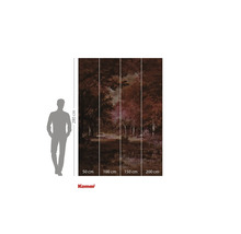 Fotobehang met bosmotief, bestaande uit vier delen en maatvoering