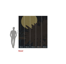 Komar fotobehang met plantmotief, maan en maataanduidingen