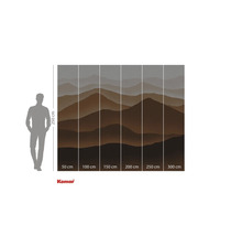 Fotobehang met bergmotief en maataanduidingen